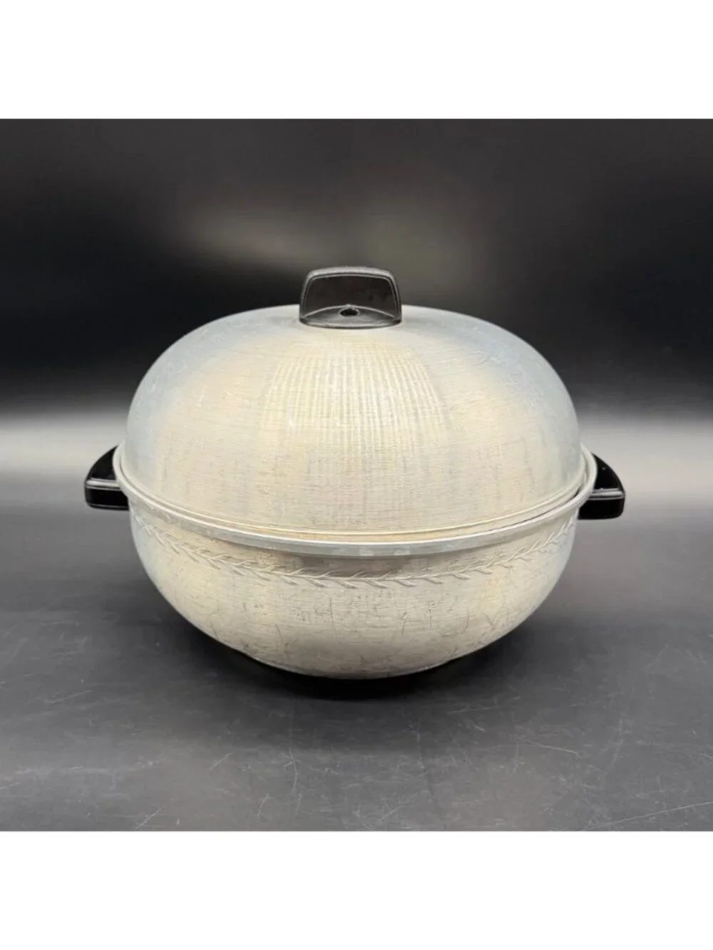 Vintage Bun Warmer West Bend USA Aluminum 1950s Serving Dish 3 Piece Retro